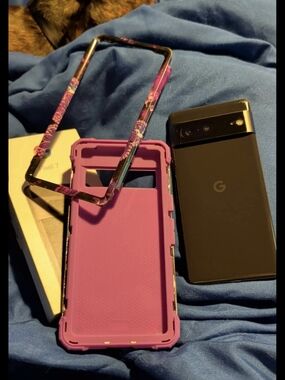 Google Pixel 7 Unlocked Odision Smartphone with Pink Protective Case& Extra Case